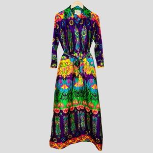 Vintage Dressing gown Robe rhapsody of California Glazier Bazaar swinger 70s NWT
